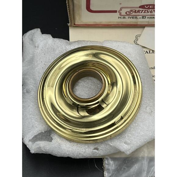 Vtg H.B. Ives Artisan Collection Single Dummy SOLID Brass Knobs W/Rose Lot Of 2 - Picture 5 of 16